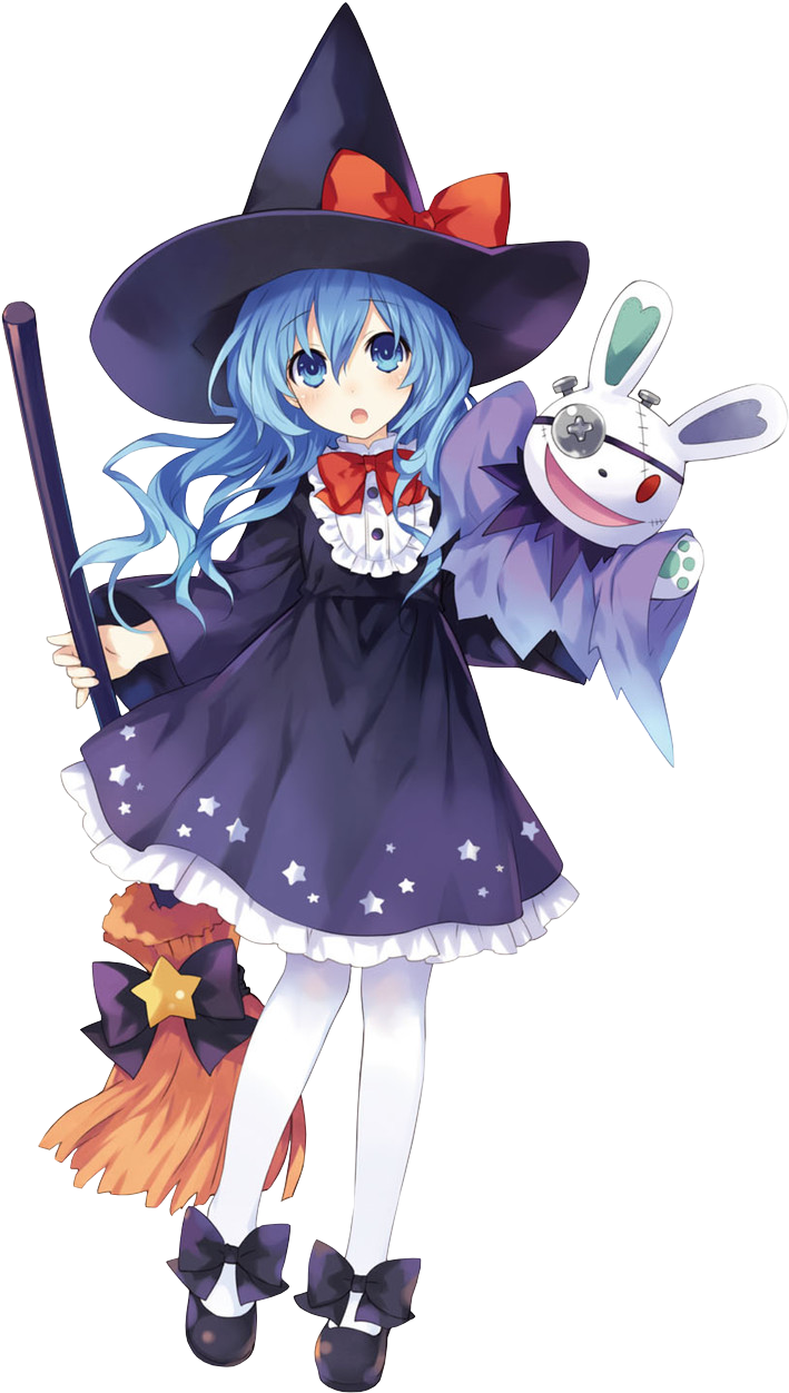 Anime Girl, , Blue Eyes, , Blue Hair, , Witch, , Halloween, - Date A Live Sticker (800x1258), Png Download