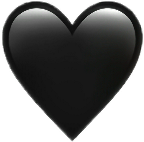 Bi Sparkle Heart Discord Emoji Source - Black Heart Emoji Png (488x480), Png Download