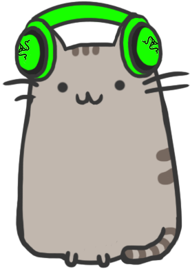 Can You Draw Me A Pusheen Cat Pleaseeeeeeee - Cat With Headphones Drawing (300x500), Png Download
