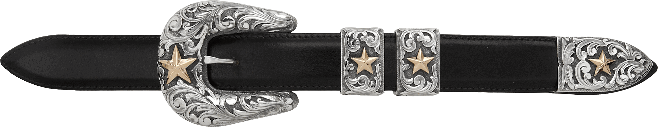Pecos 1832 Engraved Sterling Buckle Set - Belt (2048x549), Png Download