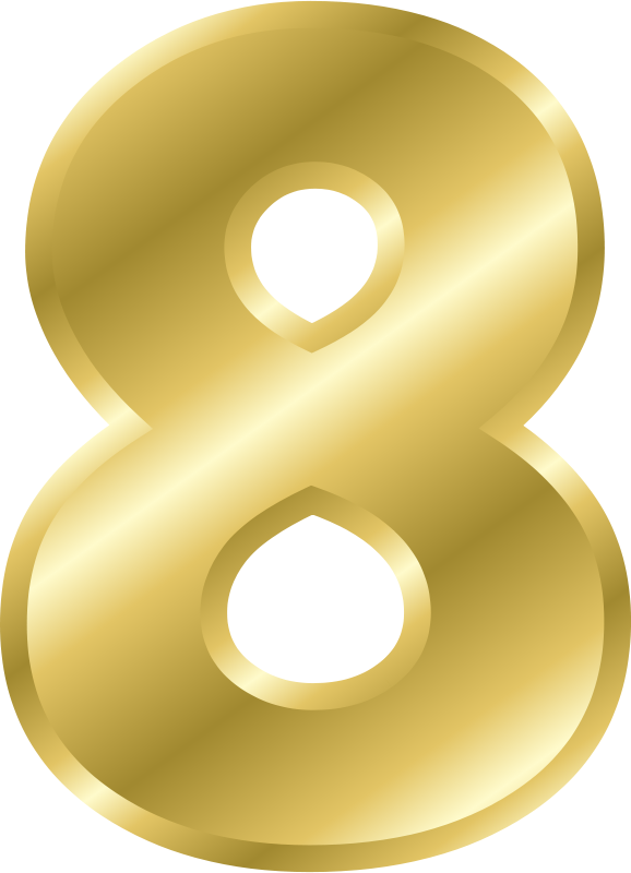 Gold Number 8 Png (578x800), Png Download