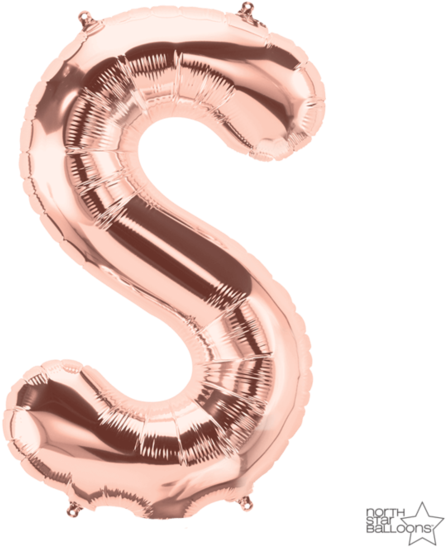 34" Rose Gold Letters - Rose Gold Letter S Balloon (620x620), Png Download
