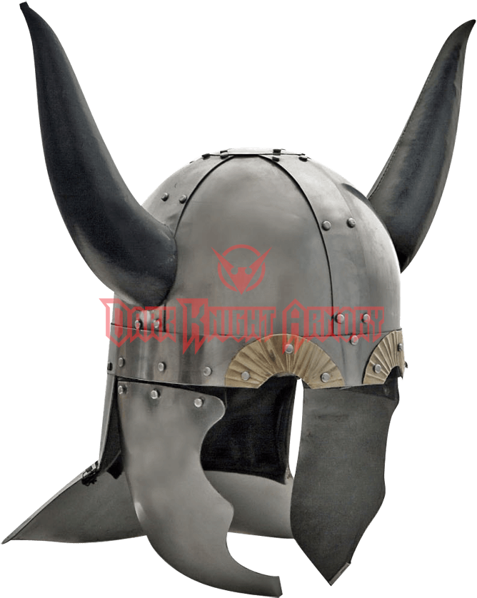 Viking Helmet With Leather Horns - Medieval Viking Horned Helmet (850x850), Png Download