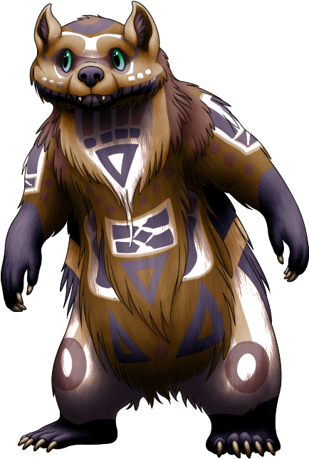 Bear Mask Senpai's Totem Mwolo - Cartoon (445x650), Png Download