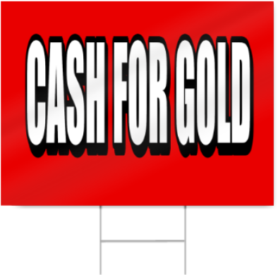 Cash For Gold Block Letters Sign - Graphic Design (450x450), Png Download