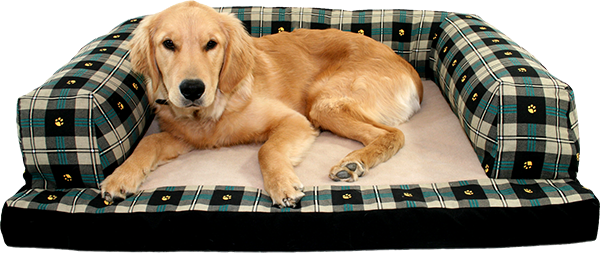 Baxter Couch - H. Valley Bolstered Premium Dog Couch Fleece Orthopedic (600x253), Png Download