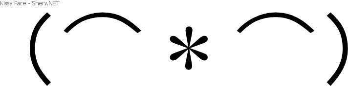 Kissy Face Inverted - Kissy Face With Keyboard Symbols (769x217), Png Download