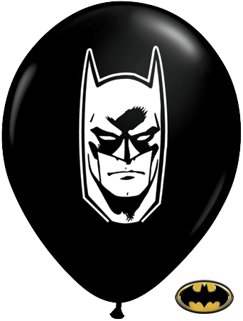 5" Batman Face Onyx Black Latex Balloons - 5" Batman Balloons - Black (bag Of 10) (342x451), Png Download