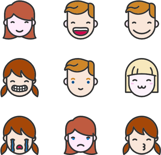 Linear Color Emoticons - Photography (600x564), Png Download