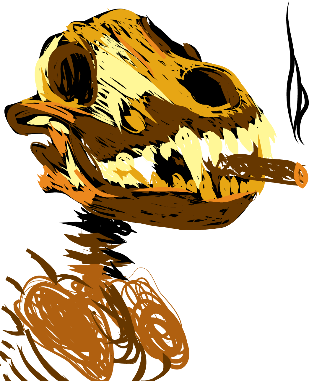 Van Gogh Wolf Skull And Cigar - Cigars (1116x1404), Png Download