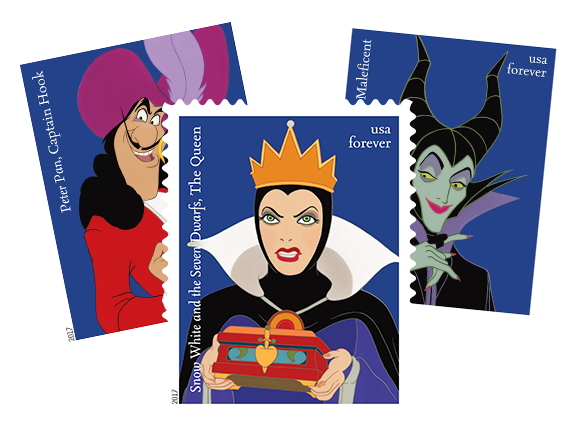 View Stamp Gallery Photo Of The Disney Villains Stamps - Usps Disney Villains Stamps (573x423), Png Download