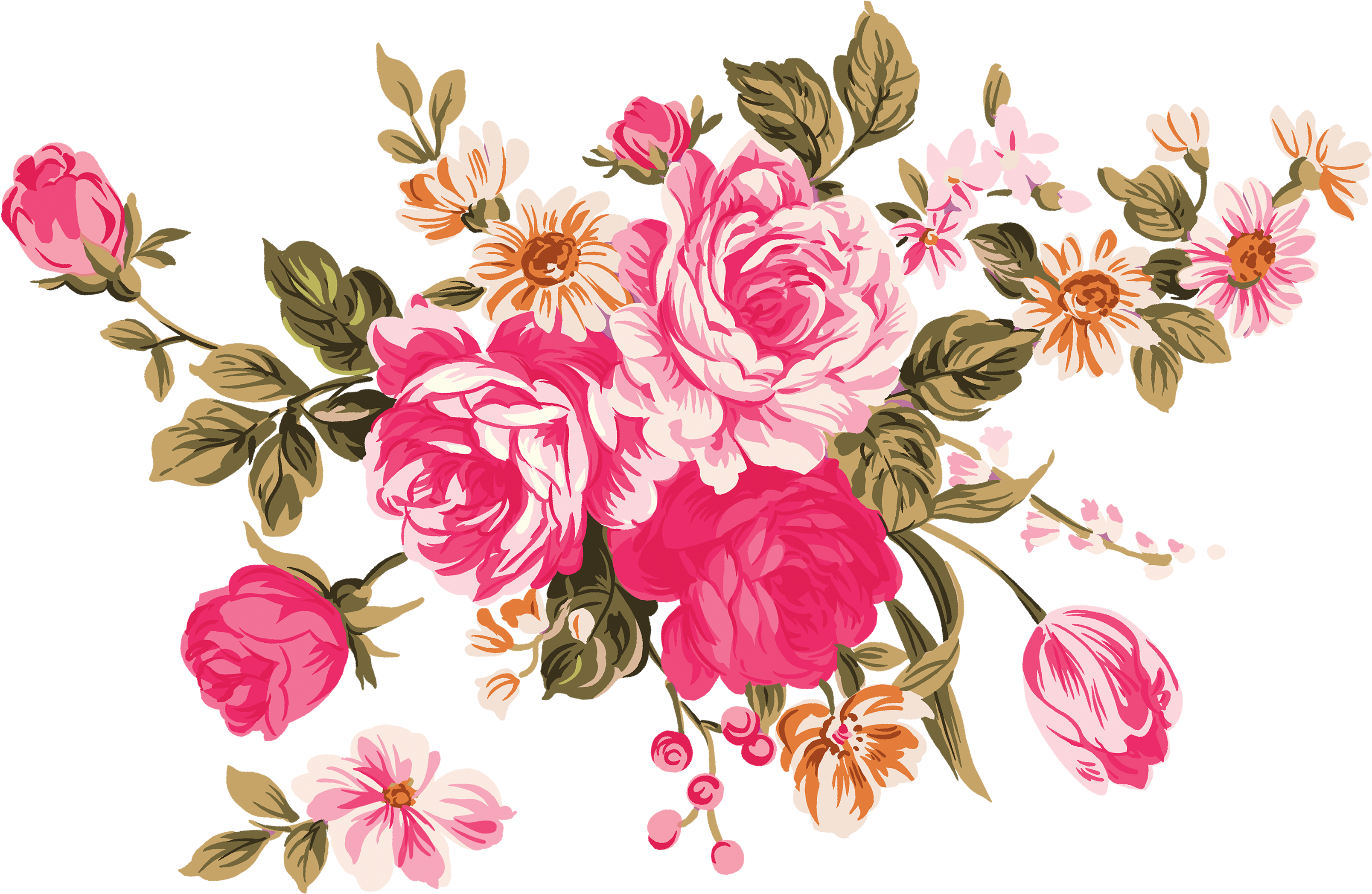 Flower Garden Roses Clip Art - Clip Art Peony Flowers (3658x2914), Png Download