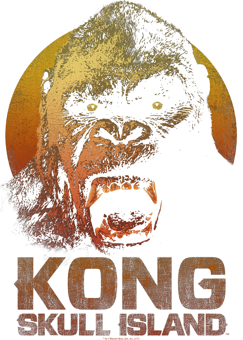 King Kong Kong Men S Long Sleeve T Shirt Kong Skull Island Character Posters Full Size Png Download Seekpng