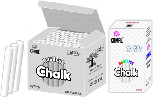 Calcium Carbonate Dustless Chalk - Chalk India (500x322), Png Download