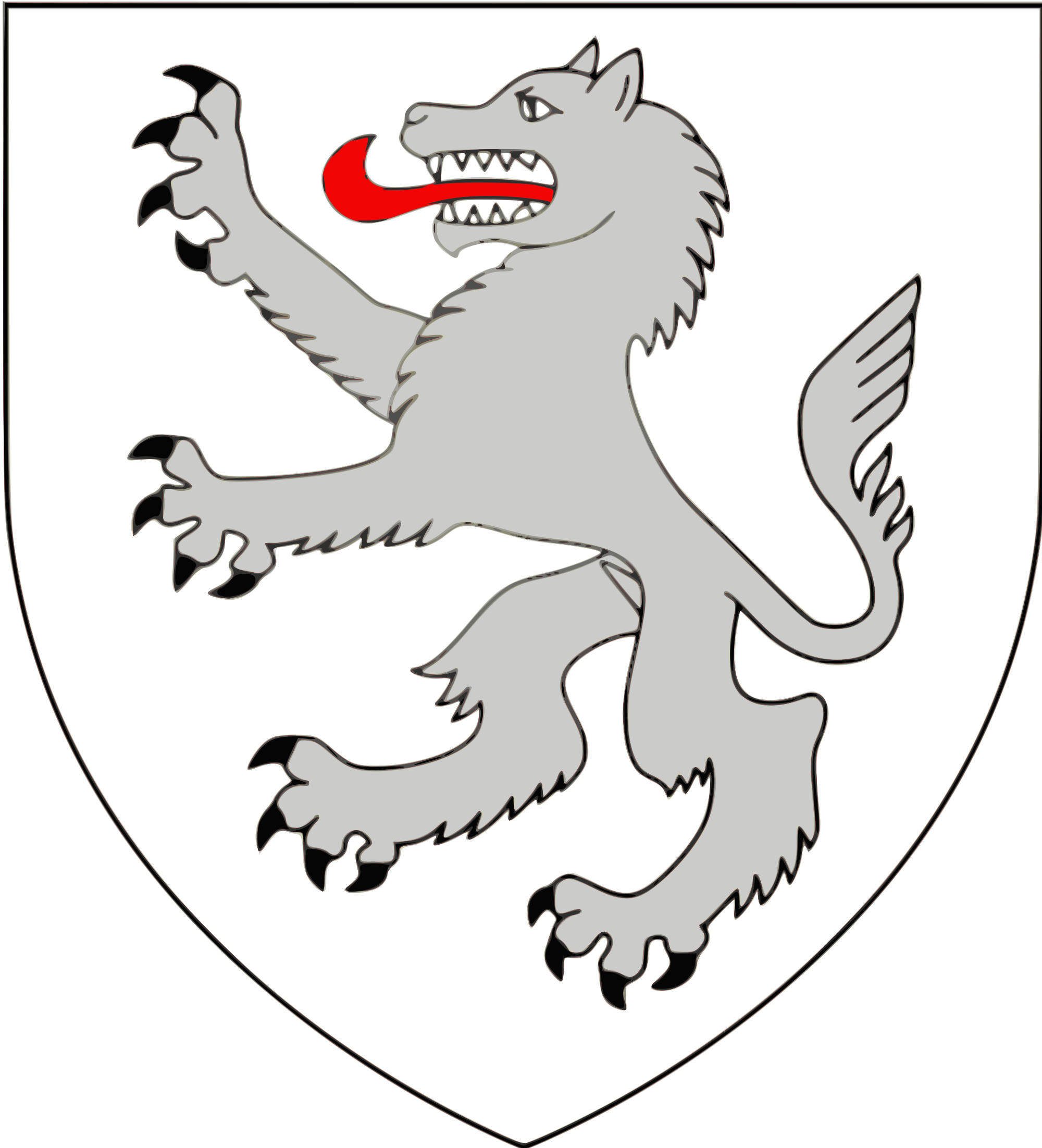 Open - Wolf Heraldry (2000x2203), Png Download