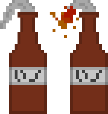 Molotov Cocktail - Pixel Molotov (370x390), Png Download