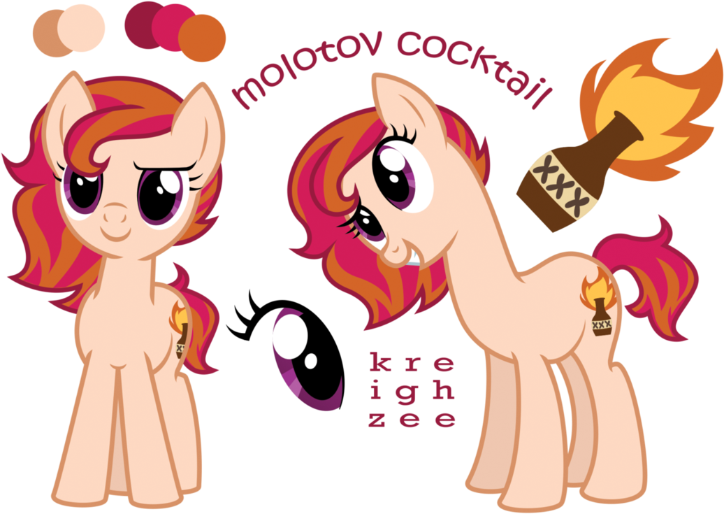 Molotov Cocktail Ref Sheet By Ivyshire On Deviantart - My Little Pony: Friendship Is Magic (1061x753), Png Download