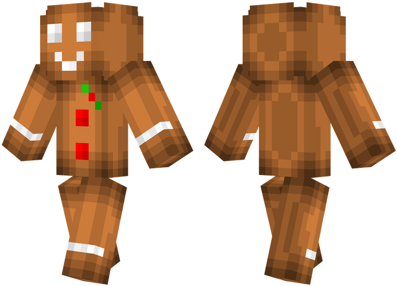 Minecraft Christmas Skin Gingerbread Man - Christmas Minecraft Pe Skin (594x334), Png Download