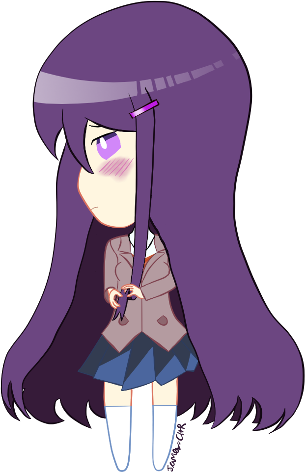 Oc Fanartchibi Shy Yuri Wanted To Join My Pouty Sayori - Chibi Base Shy (850x1100), Png Download