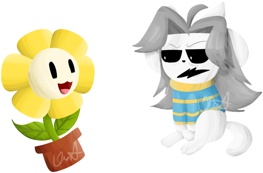 Temmie Gender - Underswap Flowey And Temmie (800x534), Png Download