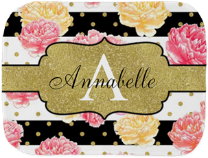 Chic Horizontal Stripes Monogram Burp Cloth Customizable - Watercolor Painting (350x350), Png Download