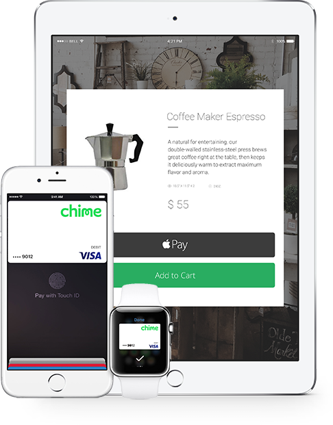 Devices That Support Apple Pay - Chime Apple Pay (486x621), Png Download