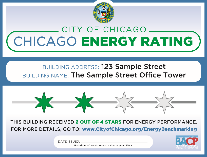 Chicago Benchmarking Rating Certificate - Chicago (817x620), Png Download
