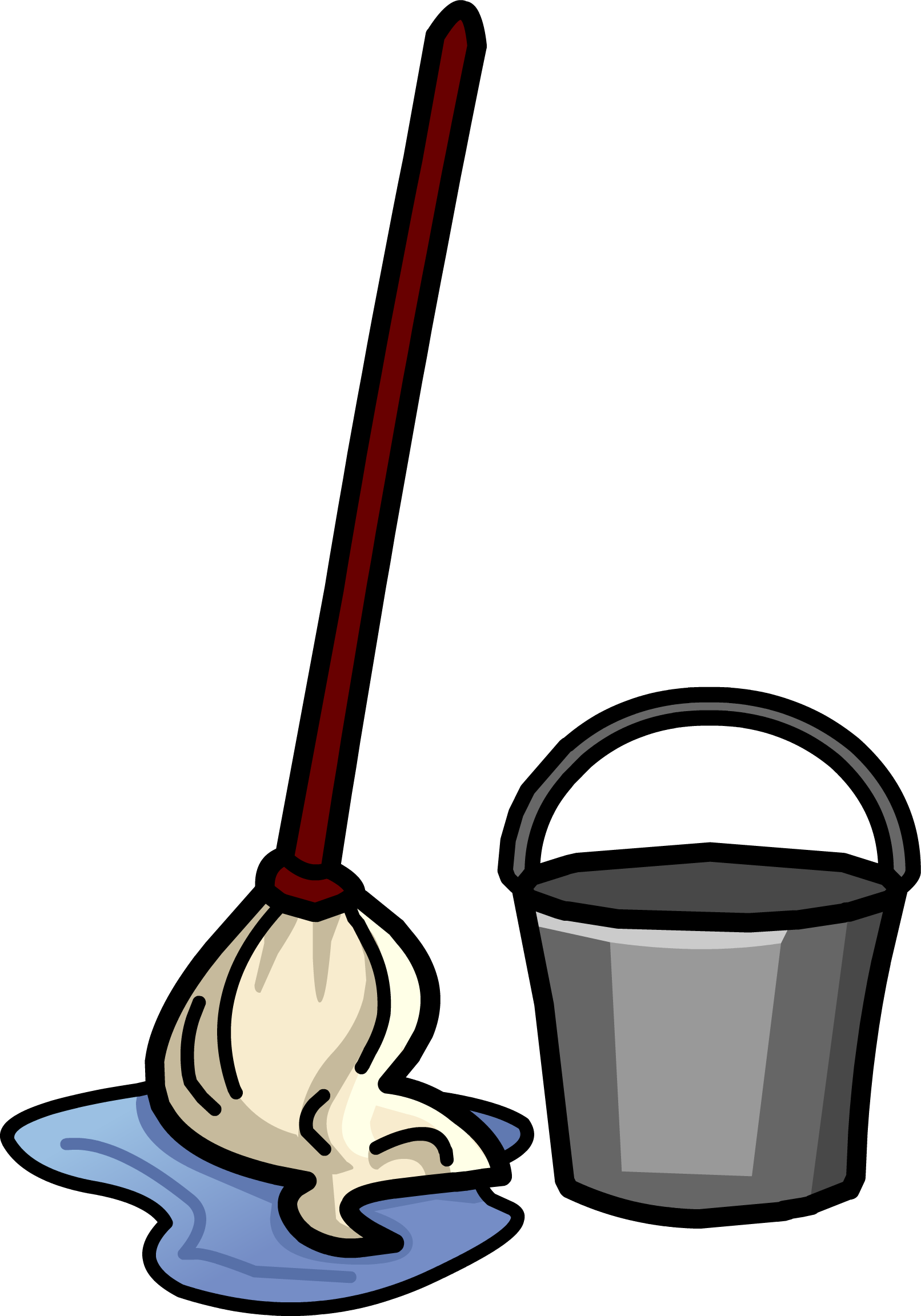 Mop & Bucket Sprite 004 - Transparent Mop Clipart (1612x2304), Png Download