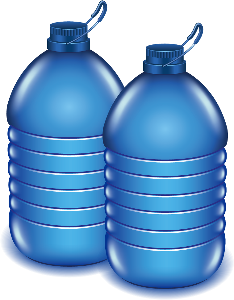 Plastic Clipart Bucket Full Water - Clip Art Bottled Water (1000x1000), Png Download
