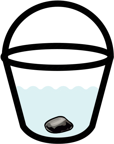 Bucket Water Rock - Bucket Of Water Icon (425x519), Png Download