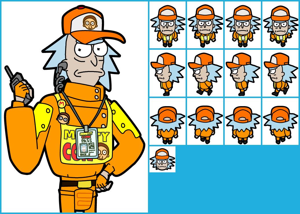 Click For Full Sized Image Morty Games Rick - Rick And Morty Sprites (1036x740), Png Download