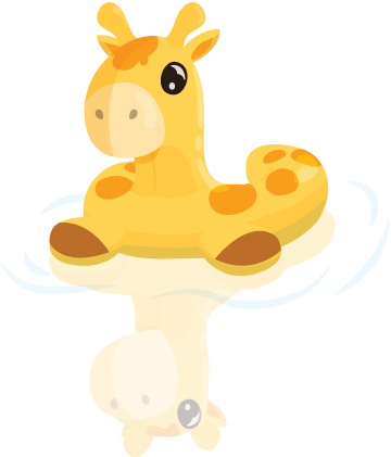 Floatie Giraffe - Giraffe (360x421), Png Download