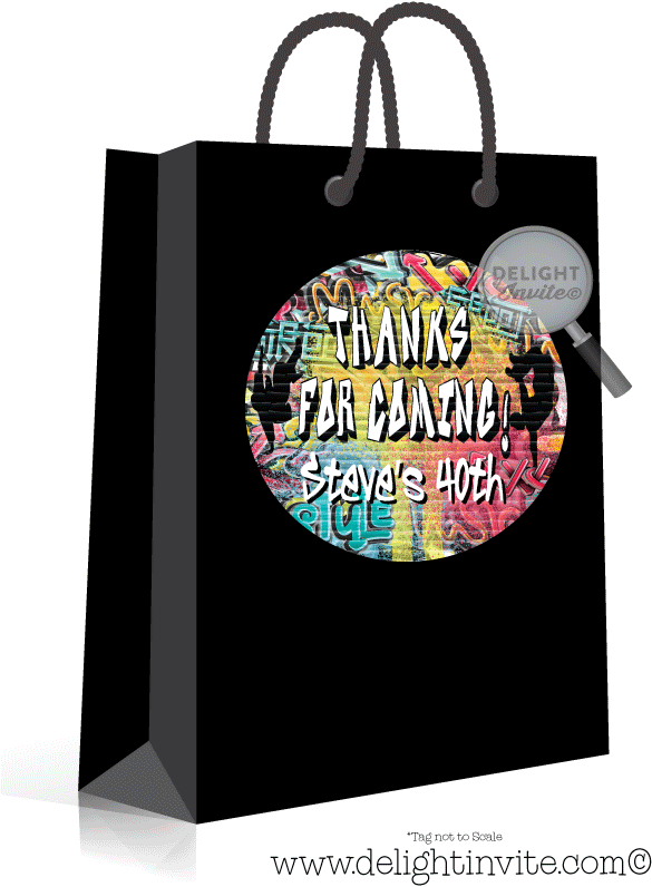 80's 90's Hip Hop Graffiti Birthday Sticker Tag - Greeting Card (613x822), Png Download