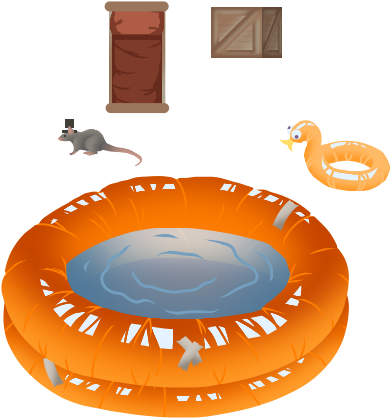 Inflatable Swimming Pool Floatie, Hat Rat, Bed, N Crate - Illustration (500x500), Png Download