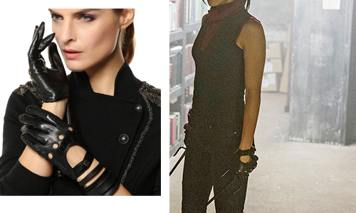 Elektra Netflix Gloves Costume - Women's Driving Leather Gloves (500x300), Png Download