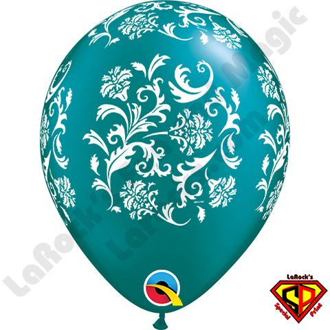 Black And White And Pink Damask Balloons (480x480), Png Download