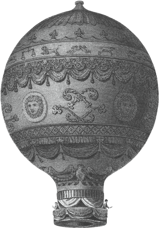 Montgolfier Hot Air Balloon - Vintage Hot Air Balloon Png (529x757), Png Download