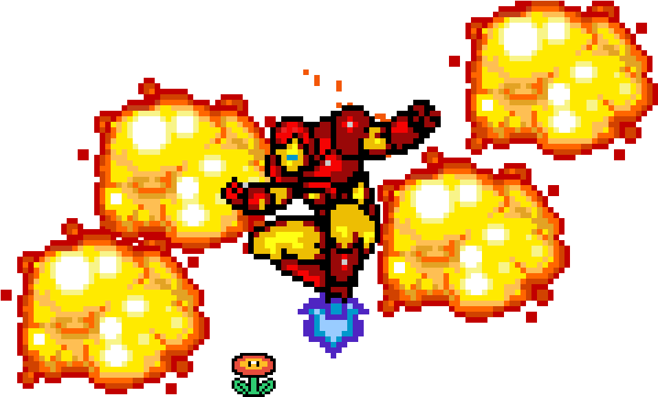 When Iron Man Touches A Fire Flower - User (1024x576), Png Download