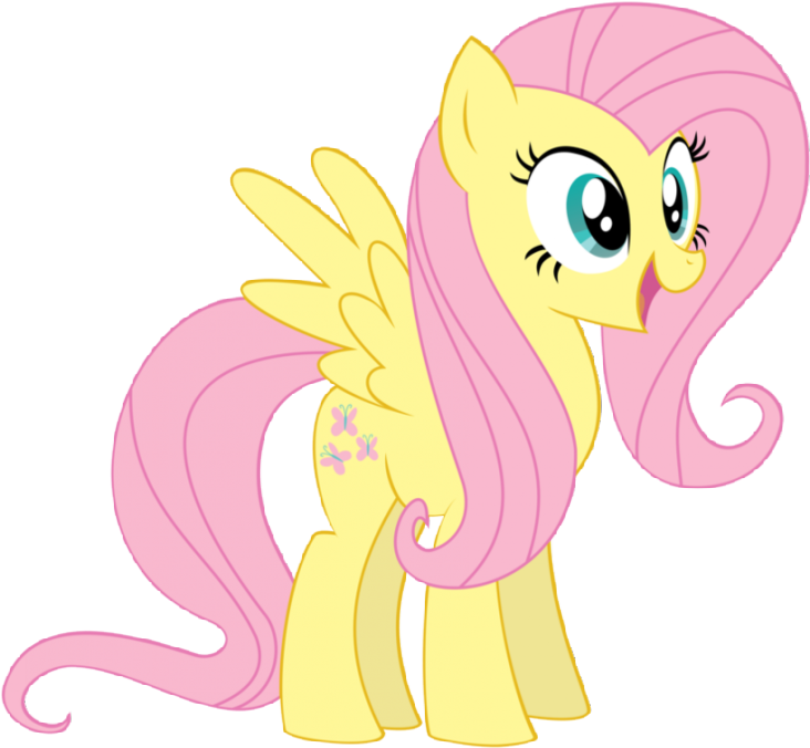 Cartoon Yellow Pegasus With Long Pink Mane Tattoo Design - Fluttershy Svg (800x800), Png Download
