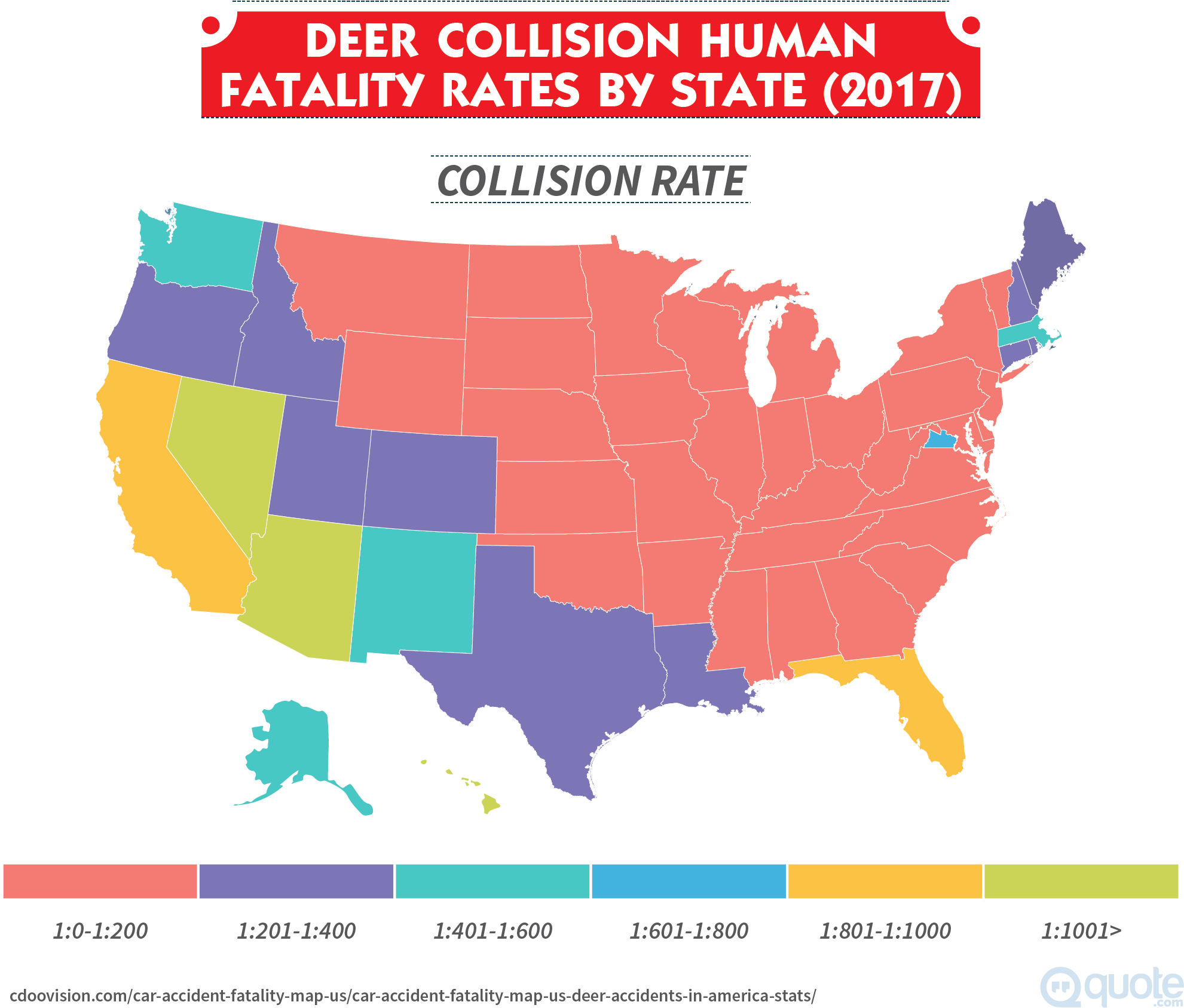 2017 Deer Collision Human Fatality Rates By State - Trump Clinton Electoral Map 2016 (2083x1758), Png Download