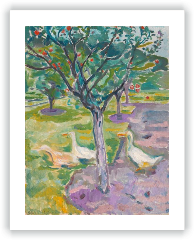 Gansos En Un Huerto - Edvard Munch Gansos En Un Huerto (653x800), Png Download