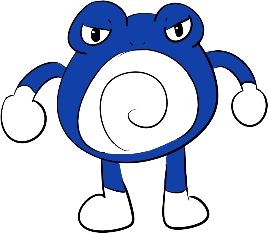 View Poliwrath Hard Mode , - Cartoon (969x849), Png Download
