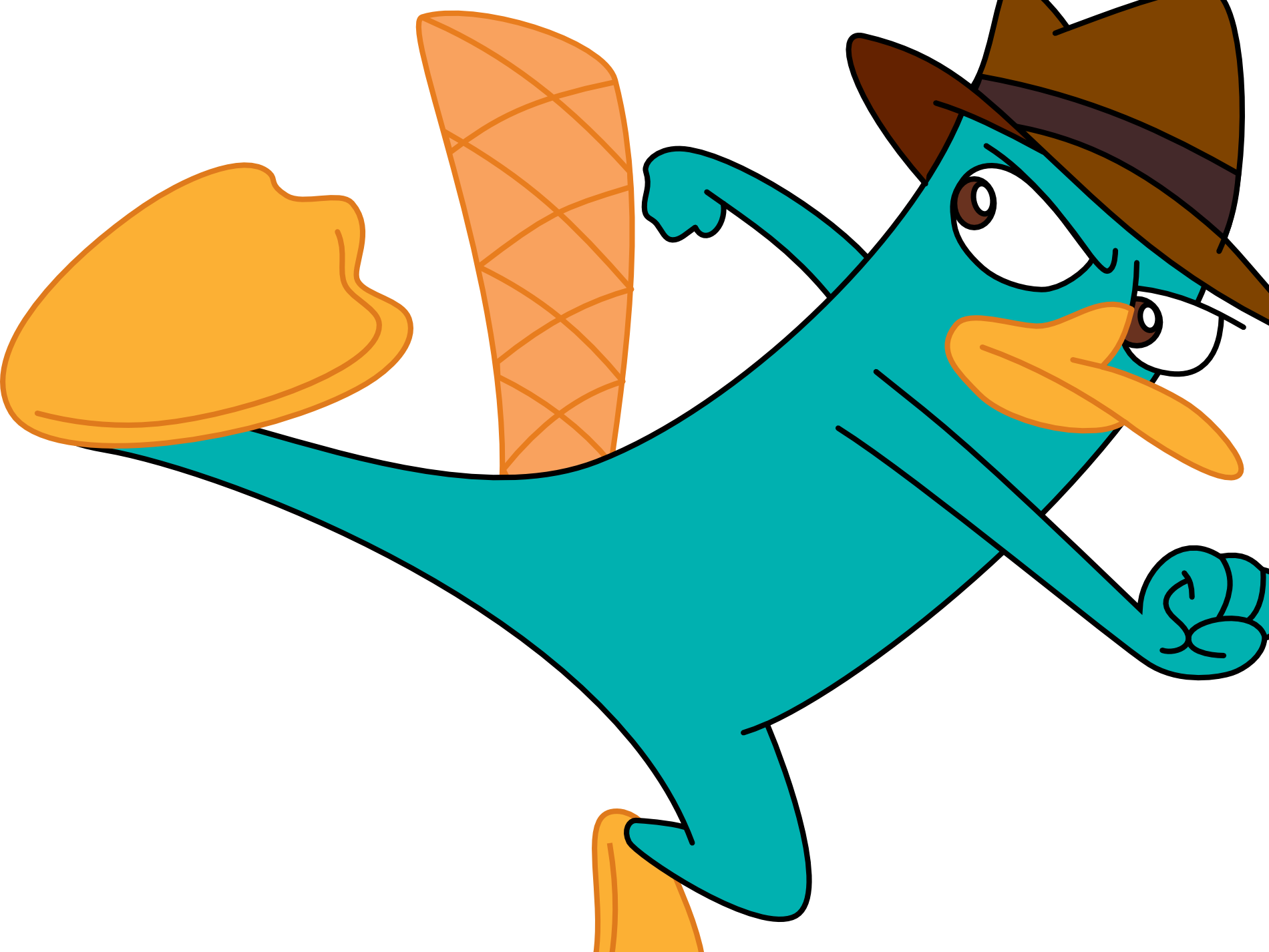 Perry The Platypus Is A Super-spy In The Animated - Phineas And Ferb (1900x1426), Png Download