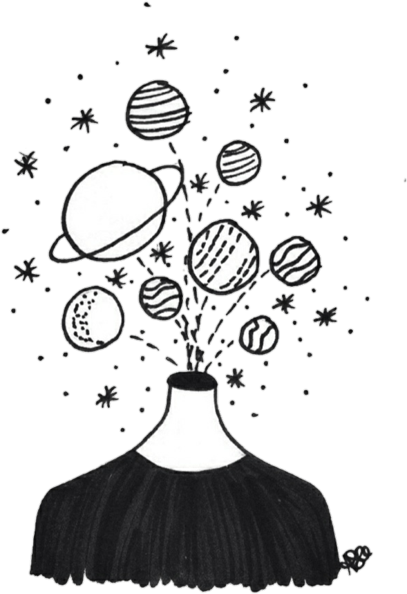 Gallery For > Planets Drawing Liked On Polyvore - Planet Head Drawing (830x1075), Png Download