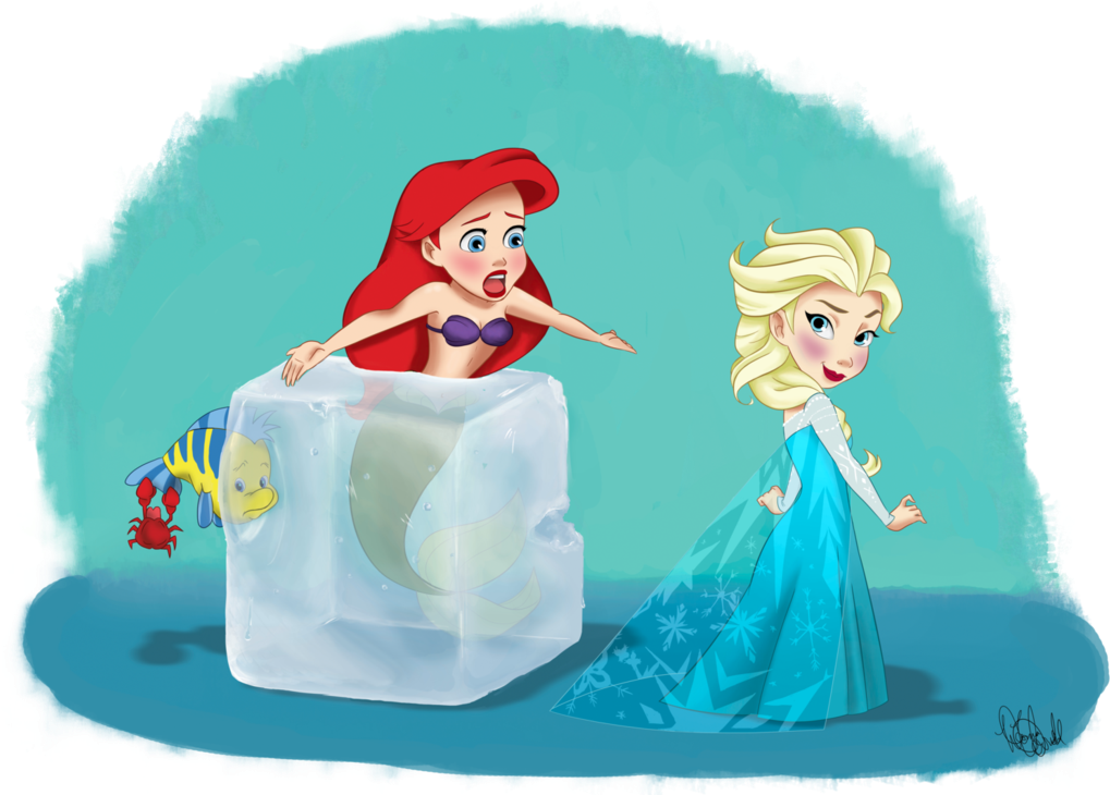 Princesses Disney Fond D'écran Titled Ariel And Elsa - Elsa And Ariel (1095x729), Png Download