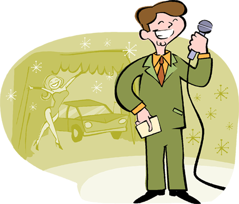 Game Show Host Royalty Free Vector Clip Art Illustration - Game Show Clipart Png (480x410), Png Download