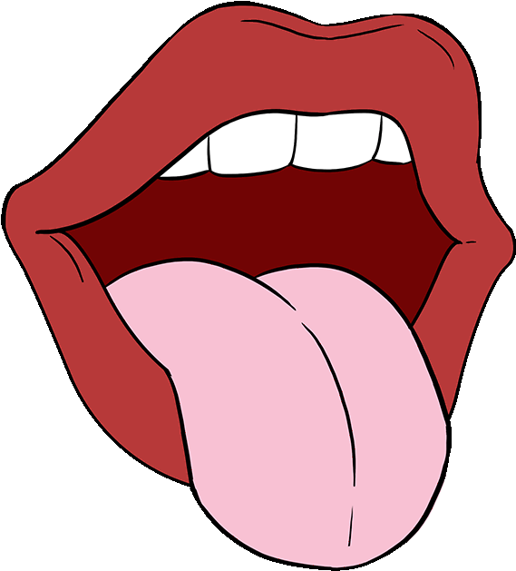 How To Draw Mouth And Tongue - Depressing Step By Step Easy Drawings (680x678), Png Download