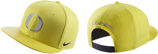 Oregon Ducks Football Snapbacks Hat Box X Nike - Oregon Ducks Yellow Hat (650x280), Png Download