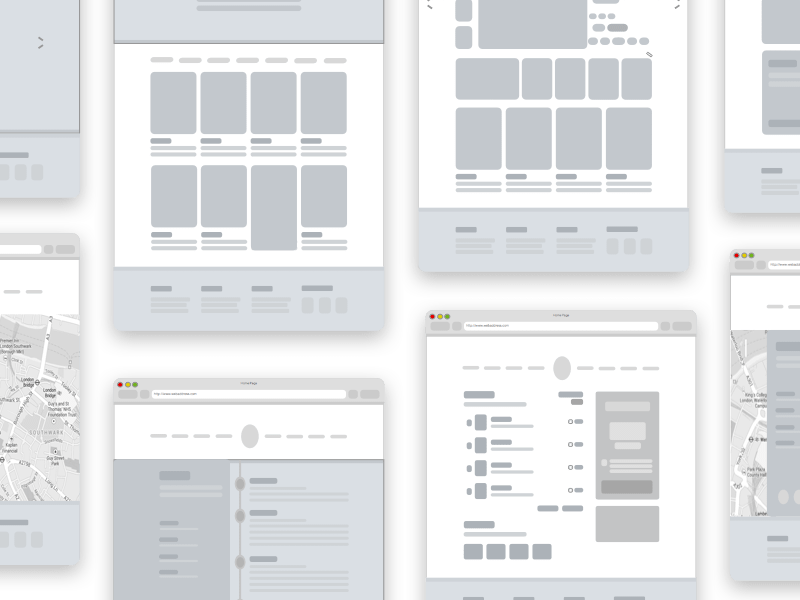 Simple Shapes Wireframe - Simple Sketch Wireframe (800x600), Png Download