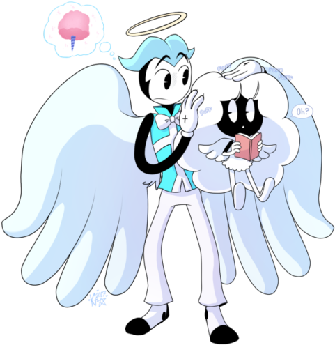 Clip Art Library Stock I Love Hair Tumblr - Abel The Angel And Bendy (500x514), Png Download
